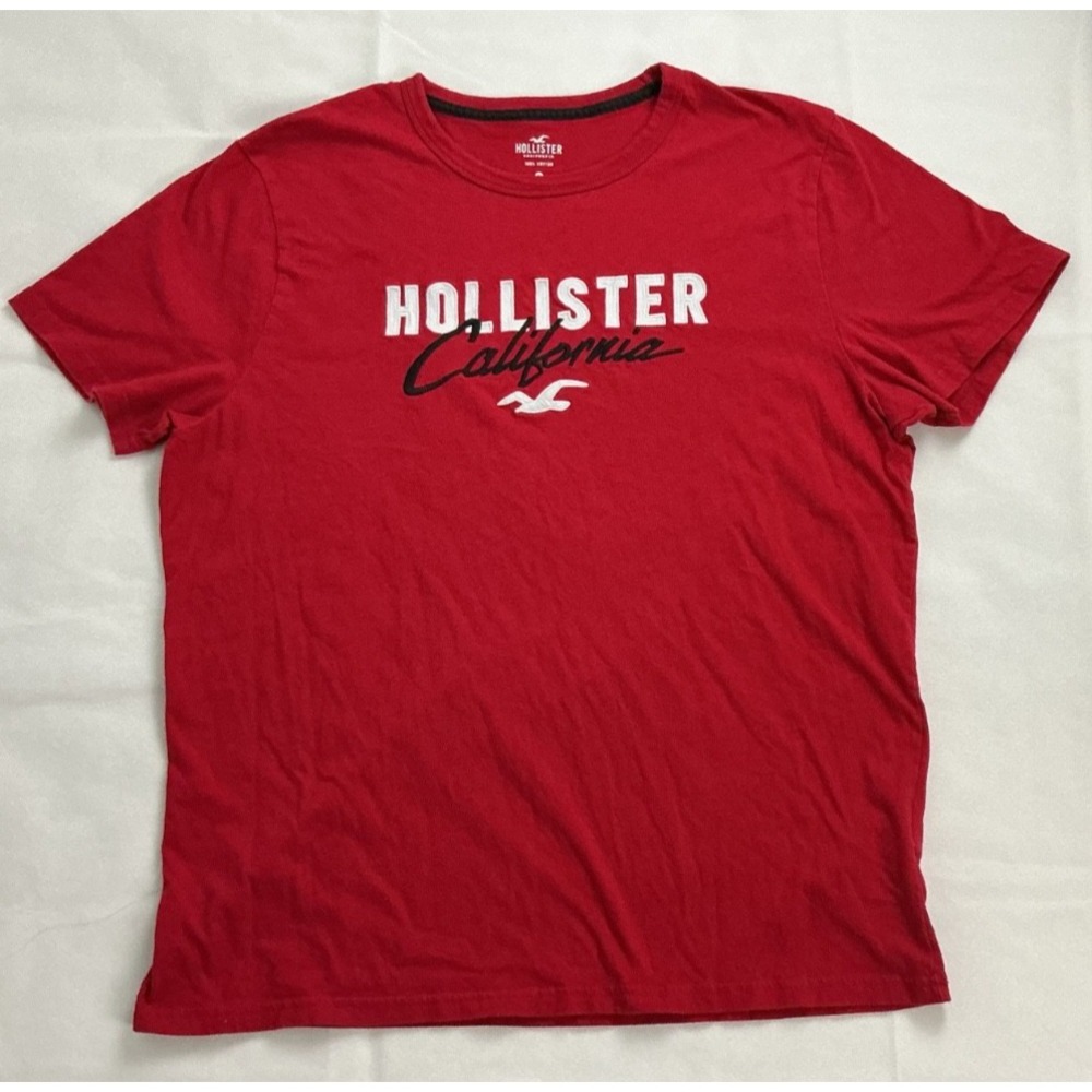 VTG Y2K Hollister T-Shirt Mens XL Red California Logo Surfer Crewneck